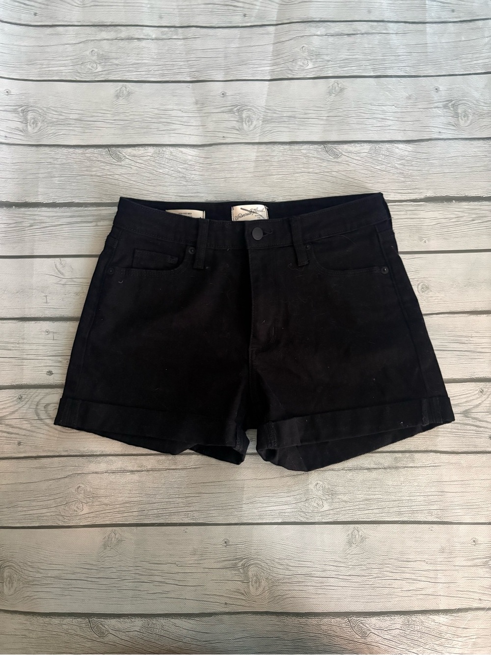 Universal Thread Black Cuffed Denim Shorts